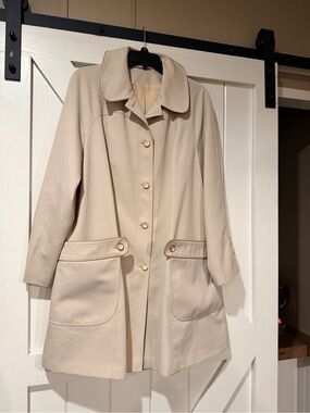 Classic Women's Cream Button-Front Coat
